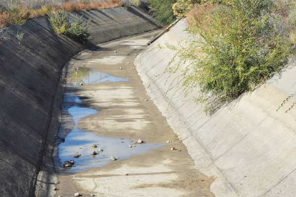 Irrigation channel within Navajo Nation San Juan River Irrigation System